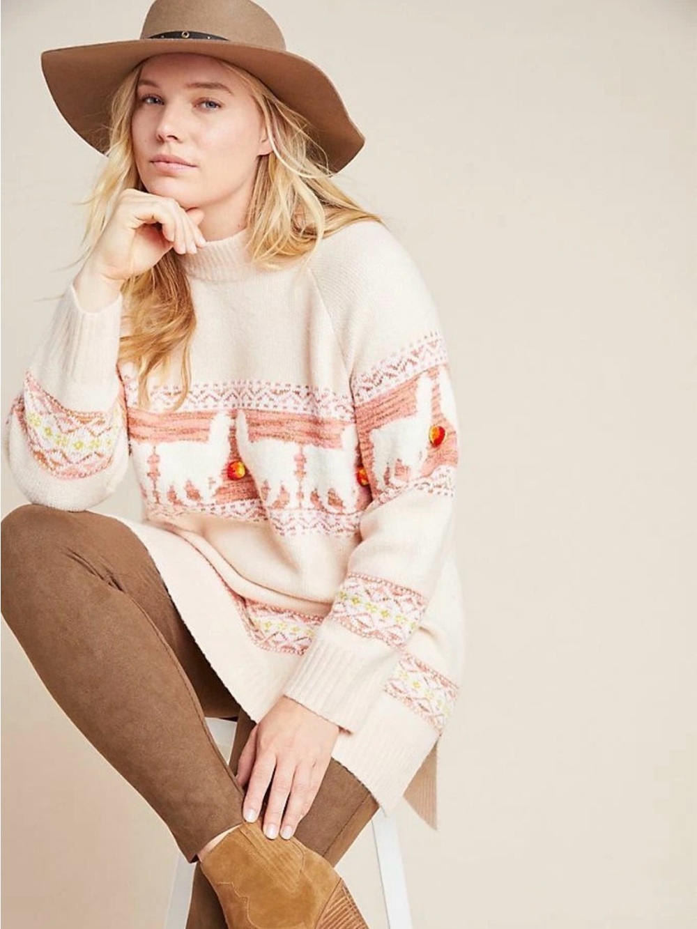 Anthropologie Aimee Pommed Alpaca Sweater Size XS